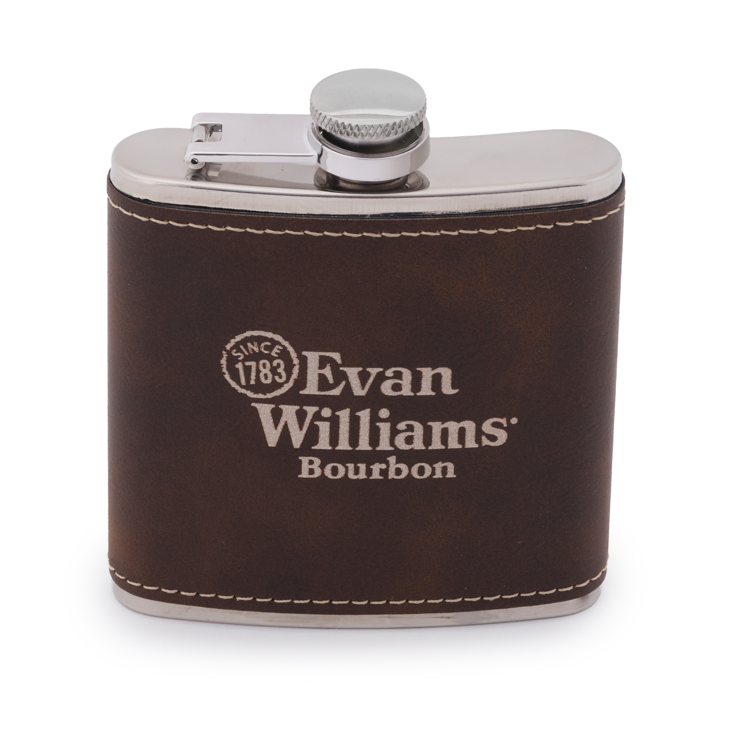 Brown Leatherette 6 oz. Flask